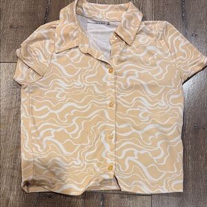 Abercrombie & Fitch pastel orange Wave Shirt